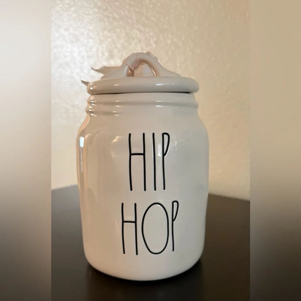 Rae Dunn “HIP HOP” Artisan Ceramic Canister | Easter Decor Jar | Farmhouse